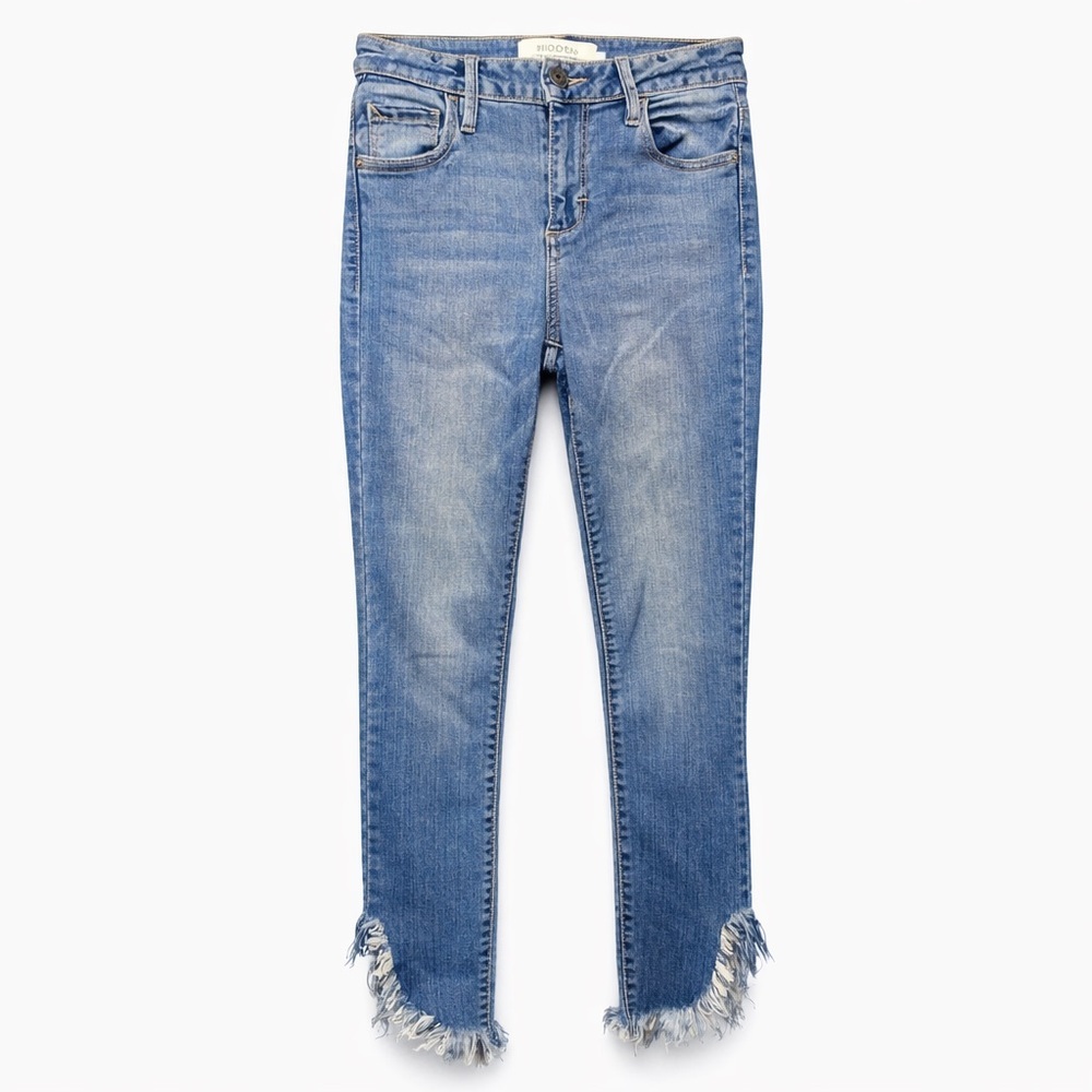 Hidden Skinny Jeans Size 24 Raw Hem Frayed Ankle Stretch Denim